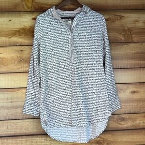 VTG Victorias Secret‎ Nightgown Small 100% Cotton Silk Long Sleeve Button V-Neck